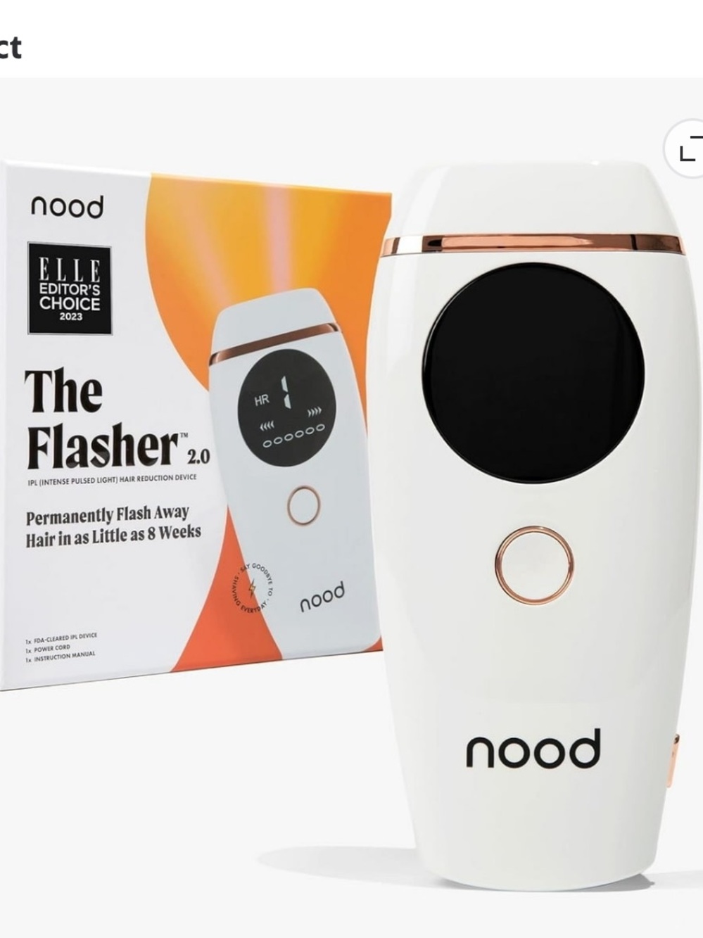 nood The Flasher 2.0 White IPL Hair Removal Device